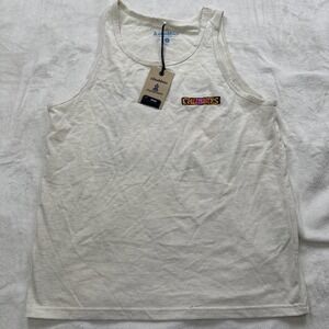 NWT Chubbies The Wind Slammer Logo Graphic Tank Top Sz M Oatmeal Heather Casual